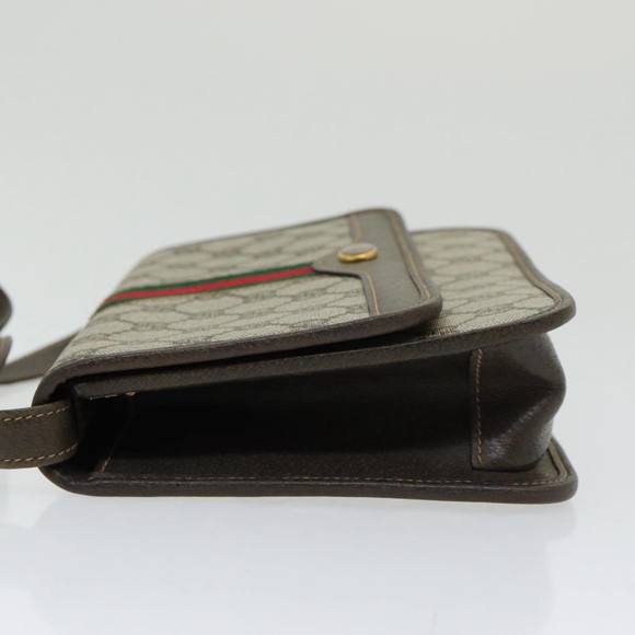 GUCCI GG Canvas Web Sherry Line Shoulder Bag PVC Beige Green Red Auth ep5199 - Picture 4 of 16